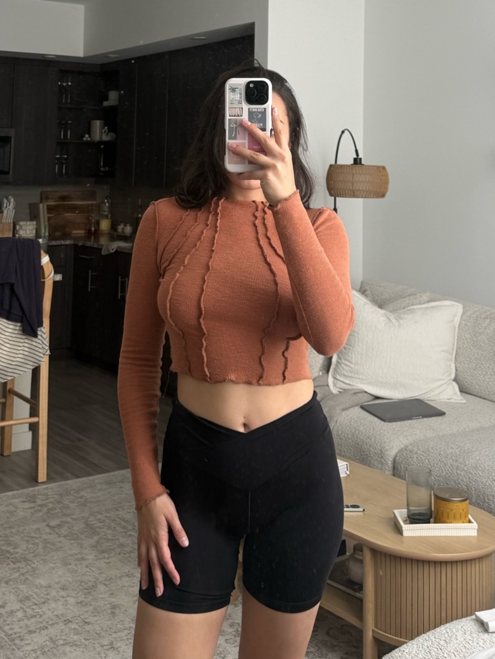 Urban Outfitters BDG Rust Orange Ribbed Crop Top